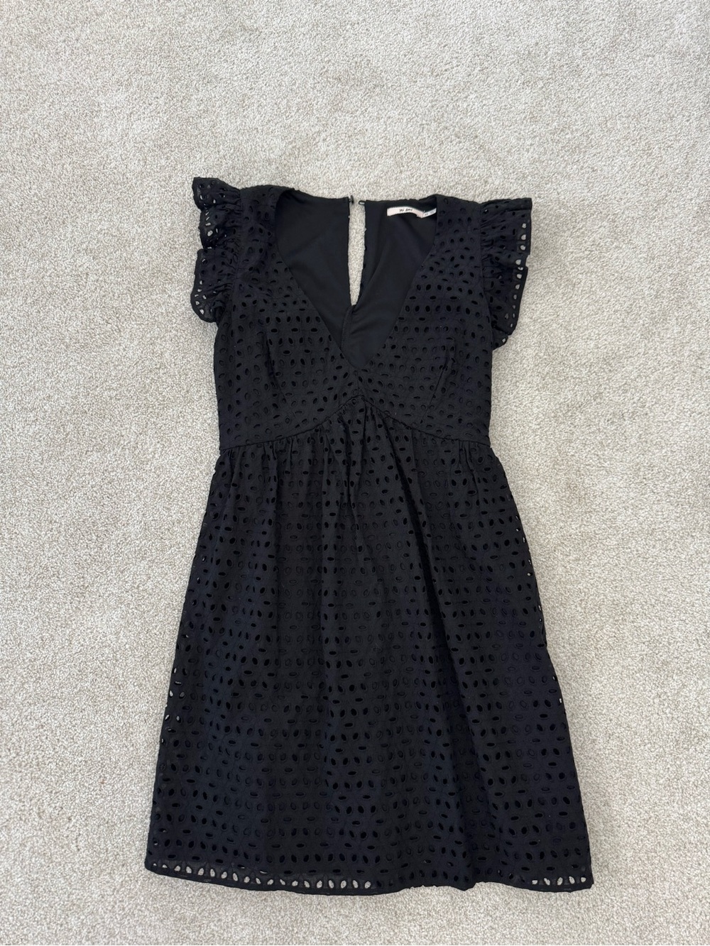 Mi Ami Black Eyelet Mini Dress